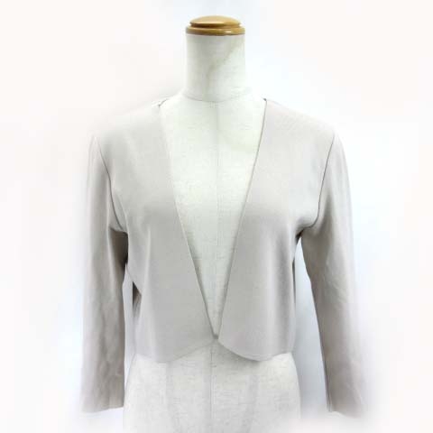 フォクシー FOXEY スクエアカーディガン ボレロ 七分袖 ミルクティ  