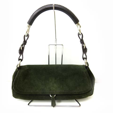 PRADA カーキスエード ショルダーバッグ