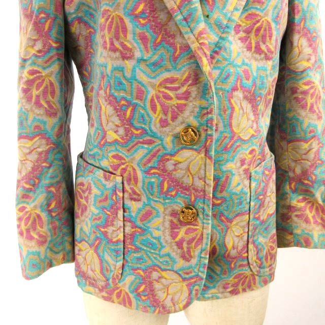 celine セリーヌ　花柄　ボタニカル　セットアップ　ベスト　スカート　レア セリーヌ CELINE 希少 ヴィンテージ セットアップ ジャケット スカート