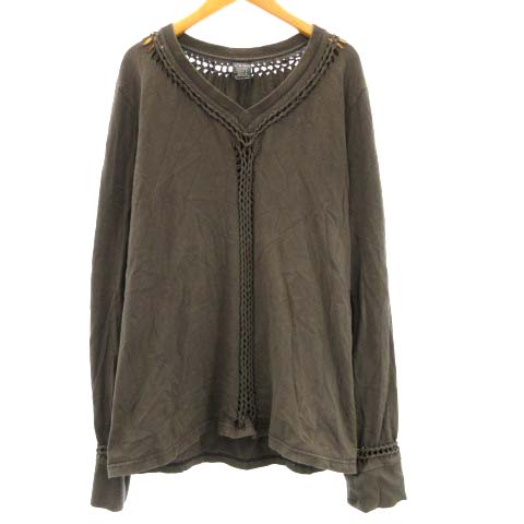 ナンバーナイン NUMBER (N)INE 編み込み Tシャツ カットソー 長袖 茶 
