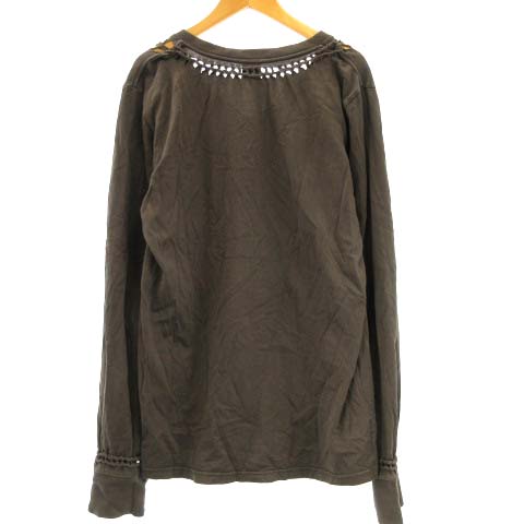 ナンバーナイン NUMBER (N)INE 編み込み Tシャツ カットソー 長袖 茶 