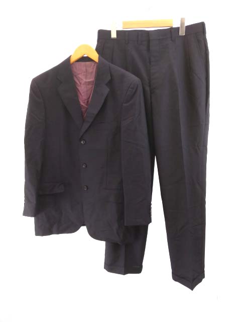 ダンヒル Dunhill スーツ セットアップ ジャケット パンツ 総裏 3b ウール 黒 ブラック Sss8 メンズ 122 ベクトルパーク