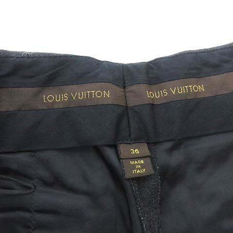までの】 【美品】LOUIS VUITTONイタリア製 スラックスパンツ 48 黒 ワタリ