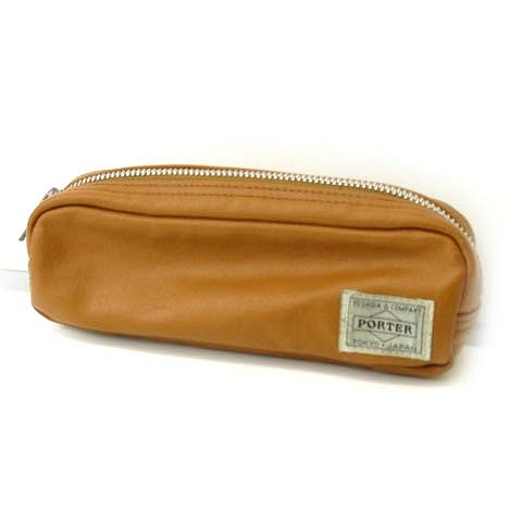 ポーター PORTER ペンケース 筆箱 小物入れ キャメル ブラウン メンズ