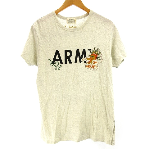 アヴィレックス Avirex ミリタリーtシャツ カットソー 半袖 Army プリント ドラゴン グレー M Sss9 メンズ 122 ベクトルパーク