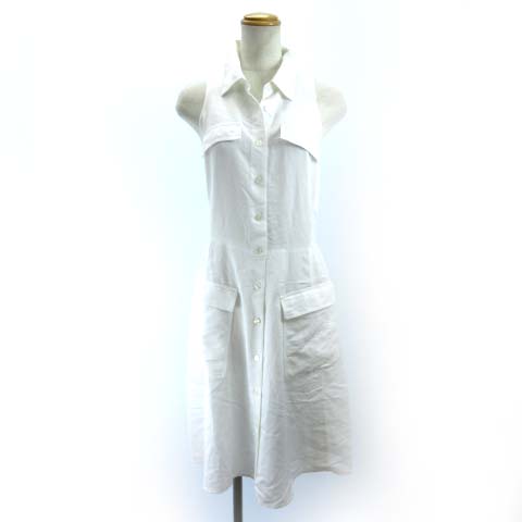 ラコステ Lacoste ノースリーブワンピース ひざ丈 白 ホワイト 34 S Sss9 レディース 122 ベクトルパーク