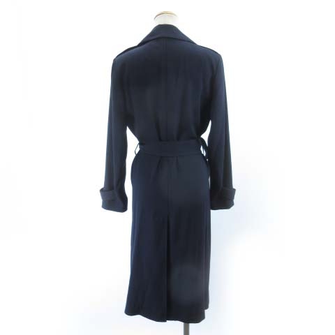 セオリー Theory 18ss 美品 ダブルブレストトレンチコート スプリングコート とろみ素材 ネイビー P 約s レディース 122 ベクトルパーク