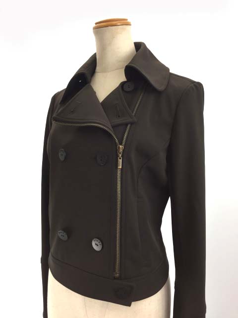 フォクシー Foxey 美品 ライダースジャケット ショート丈 40 ダークグレー 091 Spsag1 Ibs70 レディース 122 ベクトルパーク