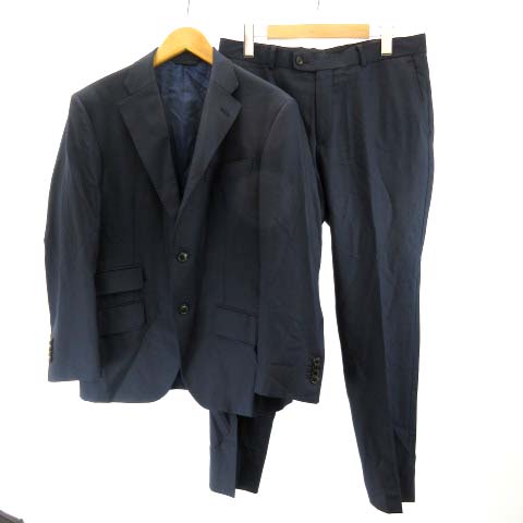 麻布テーラー Azabu Tailor ゼニア生地 スーツ セットアップ ジャケット パンツ ジレ ベスト ウール 46 紺 ネイビー 3p Ibs91 メンズ 122 ベクトルパーク