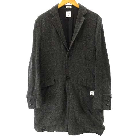 ベドウィン Bedwin チェスターコート ヘリンボーン ジャケット ダークグレー 2 約m メンズ 122 ベクトルパーク