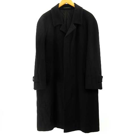カルヴェン Carven 最高級カシミヤ100 ステンカラーコート ビジネス フォーマル 黒 ブラック M Ibs91 メンズ 122 ベクトルパーク