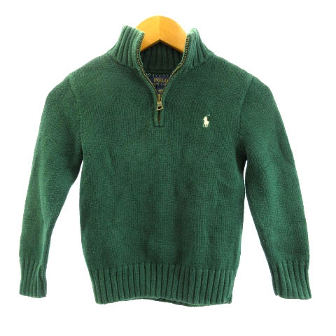 ポロ ラルフローレン Polo Ralph Lauren 子供服 ニット ハーフジップ セーター カーキグリーン オリーブ 4t 110cm Ibs91 キッズ 122 ベクトルパーク
