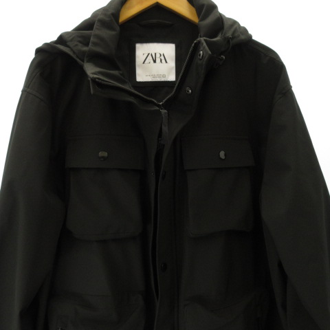 ザラ Zara 近年モデル マウンテンパーカー ジャケット ブルゾン Xl 黒 ブラック メンズ 122 ベクトルパーク