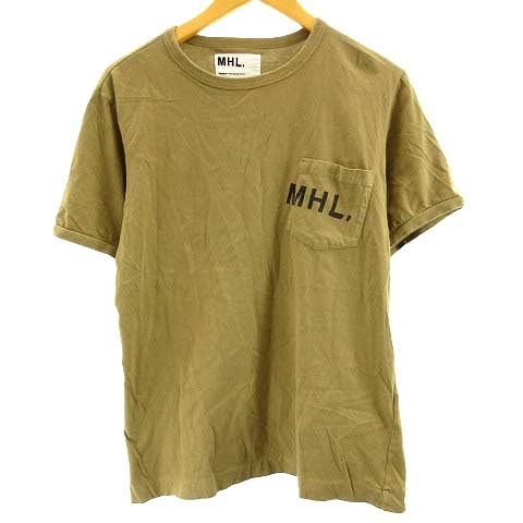 マーガレットハウエル Mhl Tシャツ カットソー 半袖 Printed Jersey プリント 茶 ブラウン L メンズ 122 ベクトルパーク
