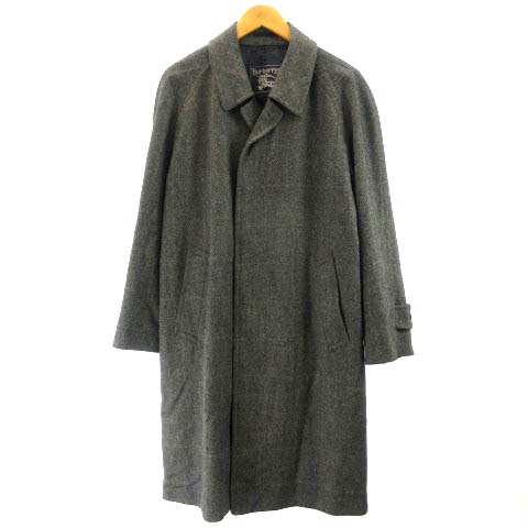 バーバリーズ Burberrys ヴィンテージ ステンカラーコート ウール カシミヤ へリンボーン オーバーペン 比翼仕立て グレー Ibo3 メンズ 122 ベクトルパーク