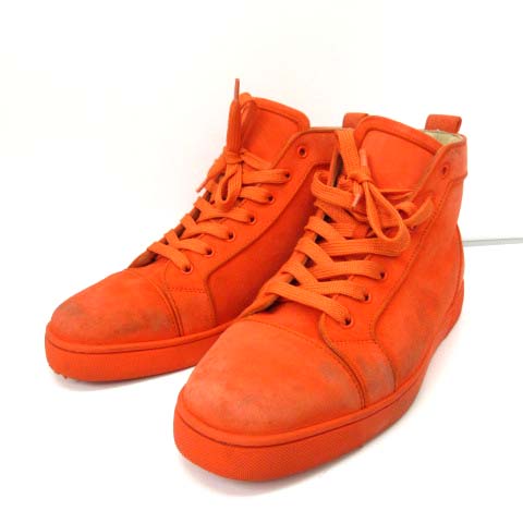 クリスチャンルブタン Christian Louboutin スニーカー ハイカット スエードレザー マグマ 名作 希少 44 29 0cm相当 オレンジ メンズ 122 ベクトルパーク