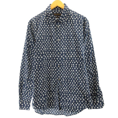 ルイヴィトン LOUIS VUITTON 美品 モノグラム柄シャツ 長袖 REGULAR  