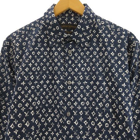 ルイヴィトン LOUIS VUITTON 美品 モノグラム柄シャツ 長袖 REGULAR  