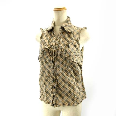 BURBERRY BLUELABELノースリーブ ノバチェック　ベージュ　M バーバリーブルーレーベル BURBERRY BLUE LABEL ノースリーブ
