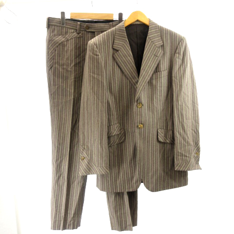 ポールスミス Paul Smith スーツ ジャケット パンツ セットアップ ストライプ ウール L グレー Ibo7 メンズ 122 ベクトルパーク