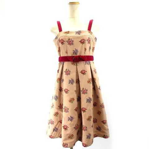 エミリーテンプルキュート Emily Temple Cute ノースリーブワンピース ひざ丈 花柄 リボン ベルト 可愛い ピンク レディース 122 ベクトルパーク