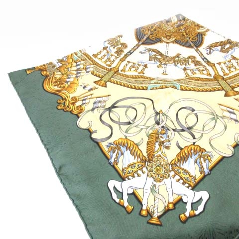 エルメス ルナパーク グリーンHERMES エルメス シルクスカーフ カレ90 