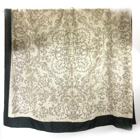 グッチ GUCCI オールドグッチ 大判ストール スカーフ GGロゴ シルク 花  