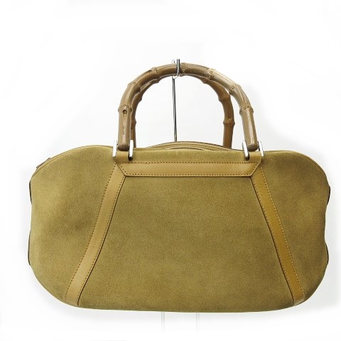 グッチ GUCCI ハンドバッグ バンブーハンドル スエード レザー 