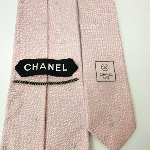 シャネル CHANEL 美品 ココマーク シルク ネクタイ レギュラータイ