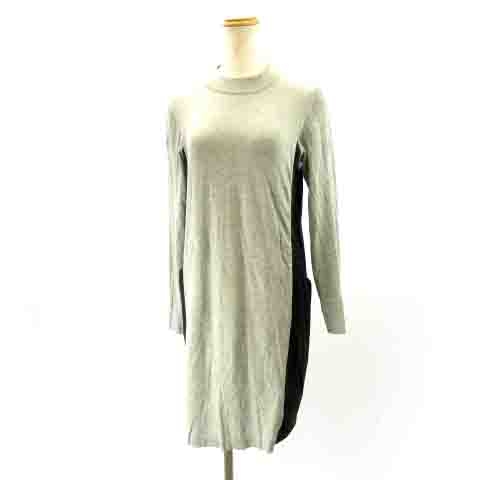 ノートエシロンス Note Et Silence ニットワンピース バイカラー 長袖 グレー 黒 ブラック 9 約m レディース 122 ベクトルパーク