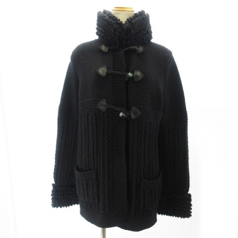 シャネル CHANEL ダッフルコート ニット スタンドカラー カシミヤ100  