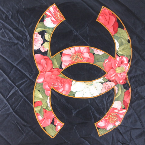 シャネル CHANEL スカーフ ココマーク シルク100％ カメリア 大判 CC 