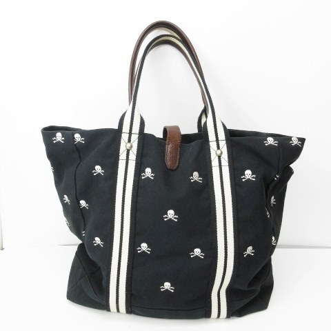 Ralph Lauren Rugby スカル刺繍 トートバッグ ブラック