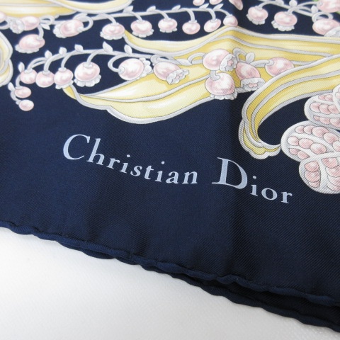 Dior ネイビー プリント柄 スカーフ Dior ネイビー プリント柄 スカーフ