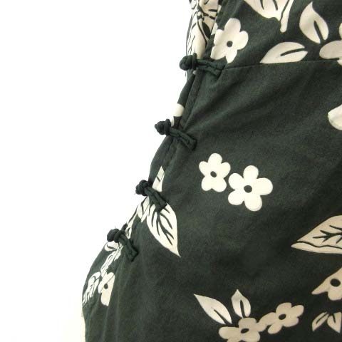 ミュウミュウ miumiu カシュクールシャツ ノースリーブ 花柄 緑  