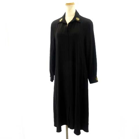 ポールスミス PAUL SMITH PS 19SS ロングシャツワンピース ビーズ 黒 