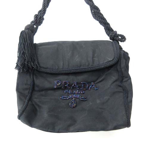 プラダ PRADA ミニショルダーバッグ ハンドバッグ ビジュー ビーズ刺繍 