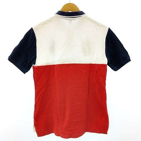 ポロ ラルフローレン POLO RALPH LAUREN ビッグポニーロゴ ポロシャツ エンブレム刺繍 ナンバリング ホワイト レッド L 160cm ボーイズ ECR12 メンズ