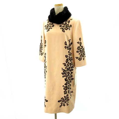 品質満点 ブラック ピンク 七分袖 花柄プリント ドレス ワンピース Cardin Pierre ピエールカルダン 未使用品 40 レディース Ecr12 M ワンピース Www Sobreruedas Com Bo