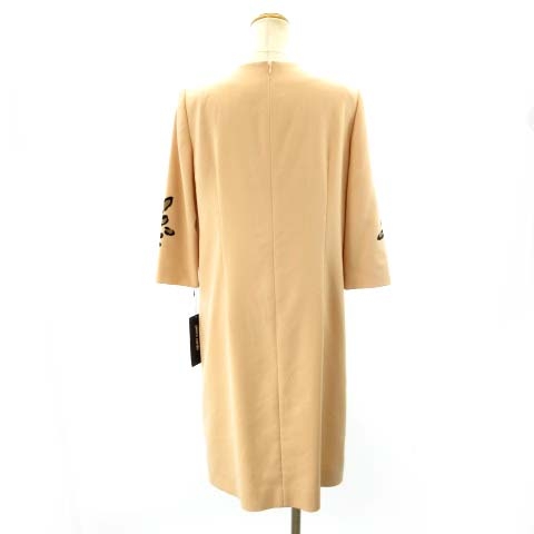 人気の新作 花柄プリント ドレス ワンピース Cardin Pierre ピエールカルダン 未使用品 七分袖 レディース Ecr12 M 40 ブラック ピンク ワンピース