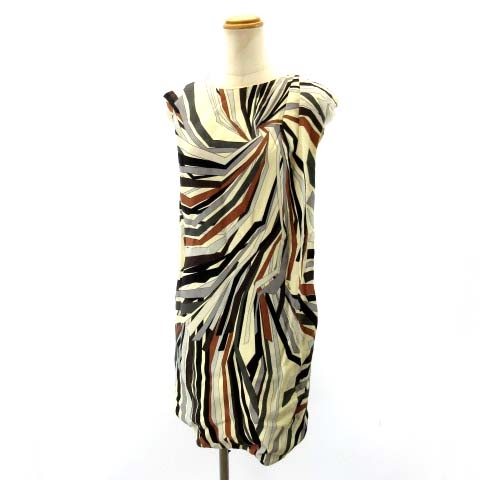 エミリオプッチ Emilio Pucci ノースリーブワンピース ドレス ひざ丈 プッチ柄 茶 ブラウン 51rh41 Usa8 約m その他 122 ベクトルパーク