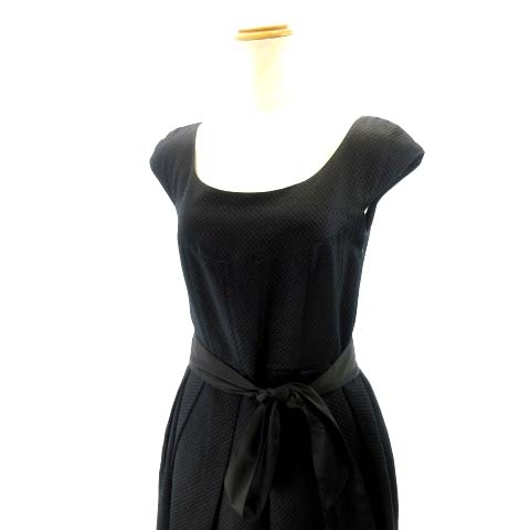 ヴゼット Vousetes ノースリーブワンピース リボンベルト フォーマルドレス シルク混 黒 ブラック レディース 122 ベクトルパーク