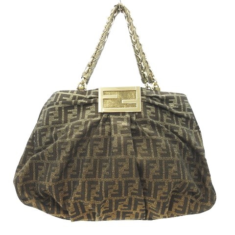 フェンディ FENDI ズッカ柄 ミア チェーン ワンショルダー トート