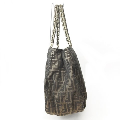 フェンディ FENDI ズッカ柄 ミア チェーン ワンショルダー トート 
