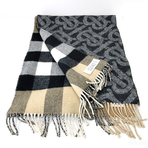 バーバリー BURBERRY 極美品 カシミヤ100％ マフラー TBモノグラム  