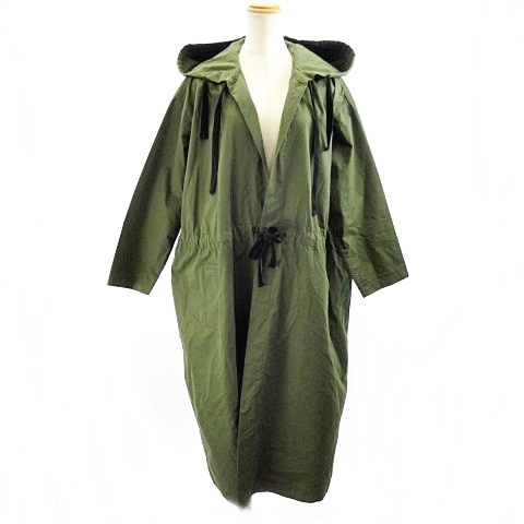 クラネ Clane オーバーサイズ モッズコート ロング丈 フーデッド ミリタリー グリーン 緑 F Ibo21 レディース 122 ベクトルパーク