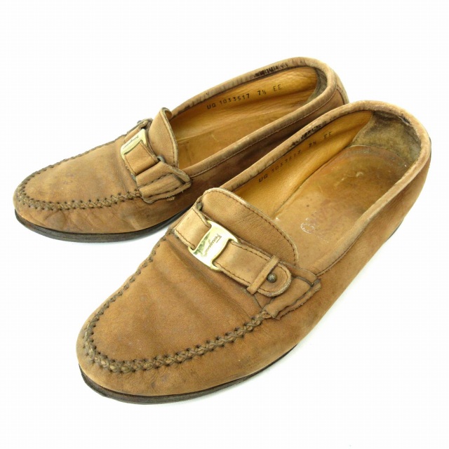 サルヴァトーレフェラガモ Salvatore Ferragamo ローファー スリッポン ゴールド金具 ヌバックレザー ベージュ 7 1 2ee 約25 5cm メンズ 122 ベクトルパーク