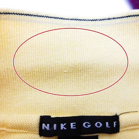 【希少】NIKE GOLF　ナイキゴルフ　長袖　刺繍　イエロー　ネイビー 希少】NIKE GOLF ナイキゴルフ 長袖 刺繍 イエロー ネイビー