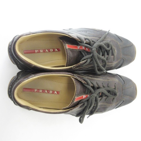 プラダ PRADA Brown Leather Drivers Sneakers スニーカー ローカット