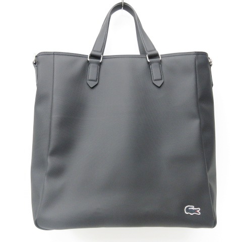 ラコステ LACOSTE 美品 2WAY トートバッグ ショルダー ロゴ ワッペン 